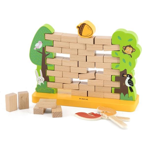Drewniana gra planszowa Viga Toys Brick Wall 44566 - obrazek 2