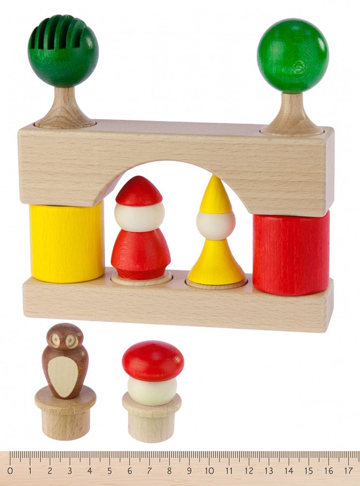 Zestaw konstrukcyjny NIC Cubio z drewna, 17 elementów, NIC2115 - obrazek 3