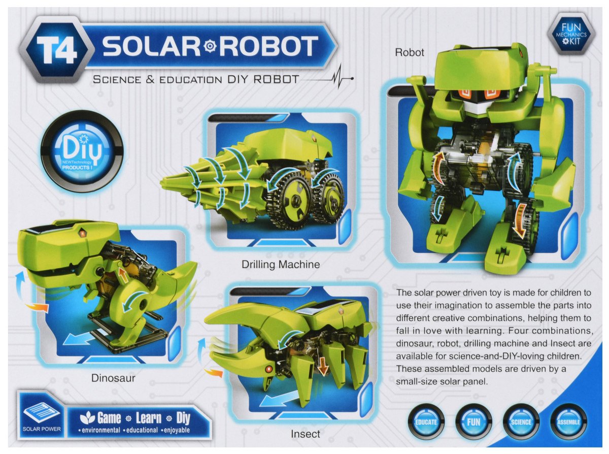 Same Toy Dinobot 4 w 1 robot budowlany zasilany energią słoneczną 2125UT - obrazek 4