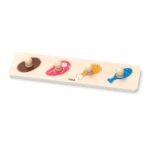 Drewniana rama z wkładem Viga Toys Mięso i ryby 44533