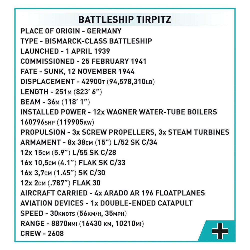Zestaw konstrukcyjny COBI Pancernik Tirpitz, skala 1:300, 2810 części - obrazek 11