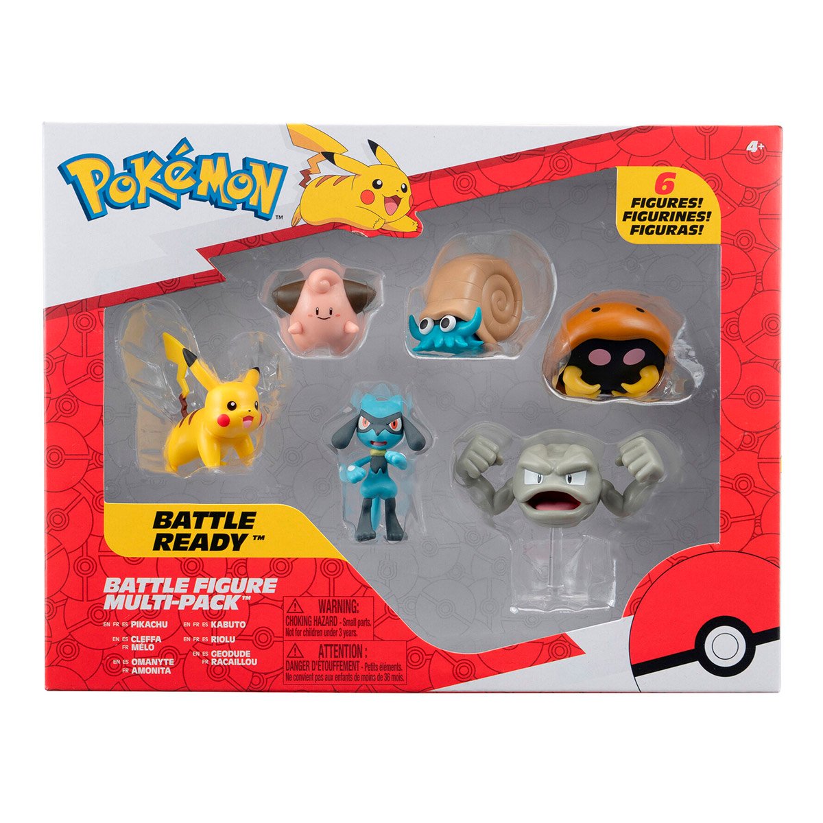 Zestaw figurek do gry Pikachu, Cleff, Riolu, Geodude, Omanite, Kabuto W19 Pokemon PKW3613 - obrazek 2