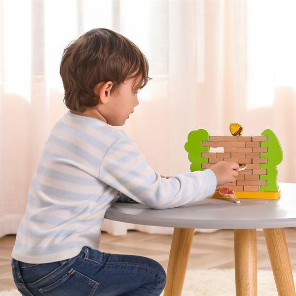 Drewniana gra planszowa Viga Toys Brick Wall 44566 - obrazek 4