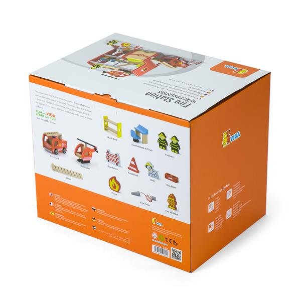 Drewniany zestaw do zabawy Viga Toys Straż Pożarna 50828 - obrazek 4