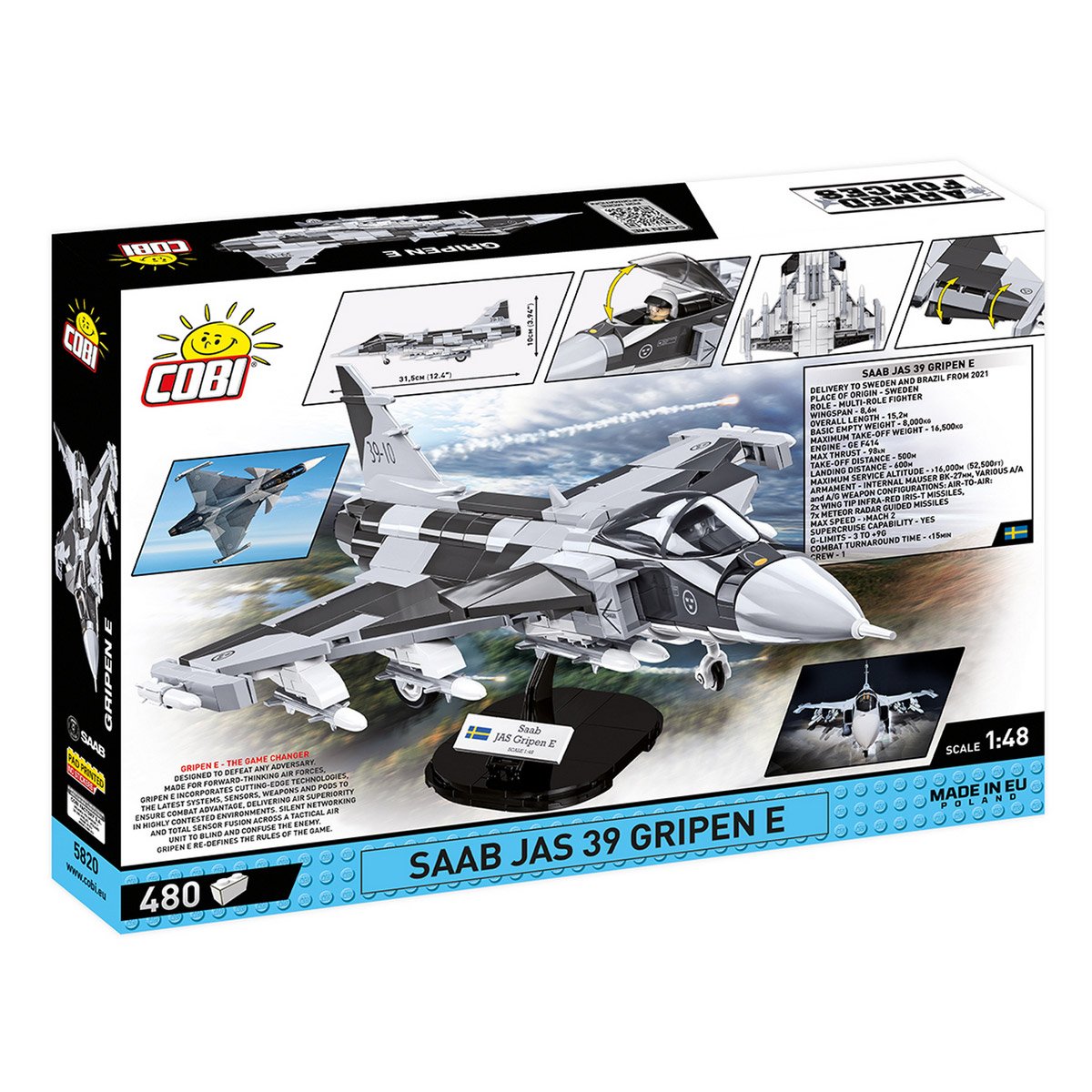 Konstruktor Samolot SAAB JAS 39 Gripen E 480 części Cobi COBI-5820 - obrazek 2