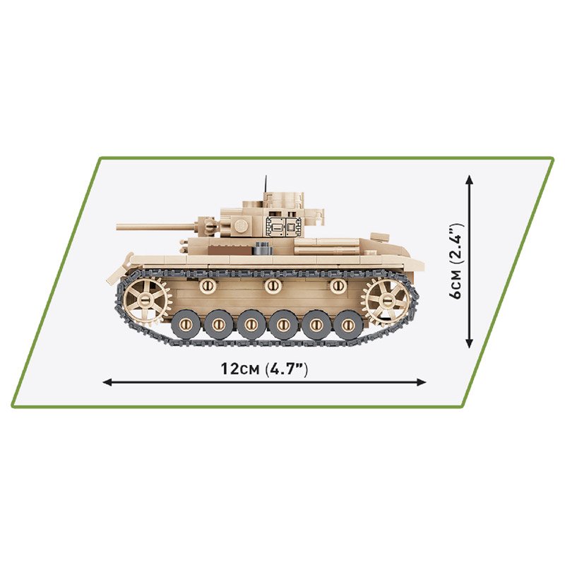 Constructor II Wojna Światowa Czołg Panzer III 292 części Cobi COBI-2712 - obrazek 3