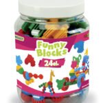 Zestaw konstrukcyjny "Funny Blocks" - 24 elementy (mały słoik)