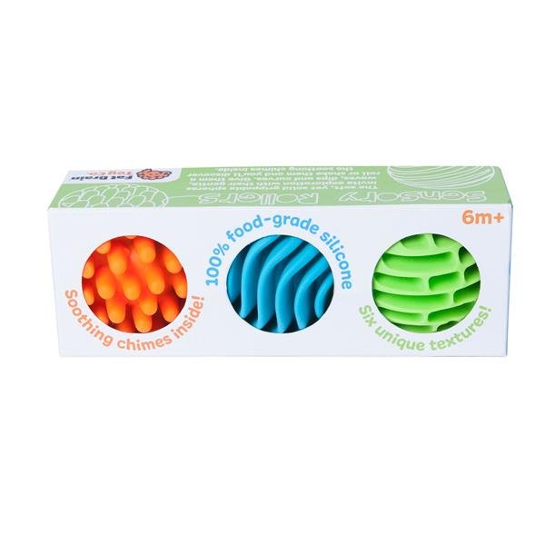 Gryzak-grzechotka Kulki sensoryczne Fat Brain Toys Rolki sensoryczne 3 szt. F161ML - obrazek 7