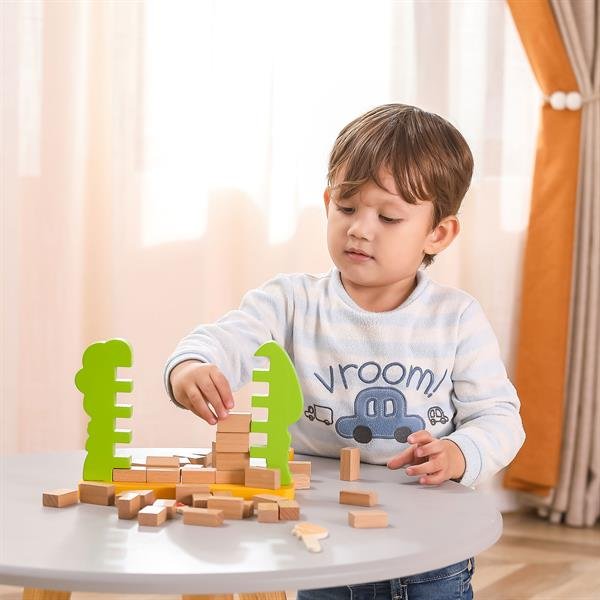 Drewniana gra planszowa Viga Toys Brick Wall 44566 - obrazek 3