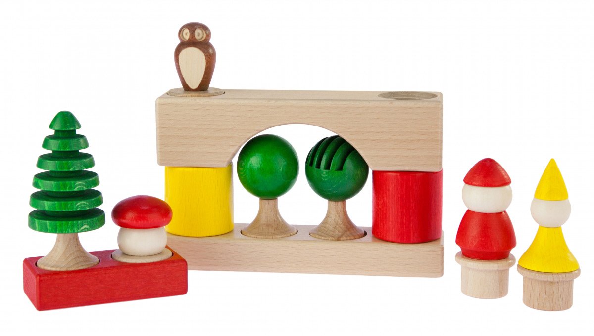 Zestaw konstrukcyjny NIC Cubio z drewna, 17 elementów, NIC2115 - obrazek 4