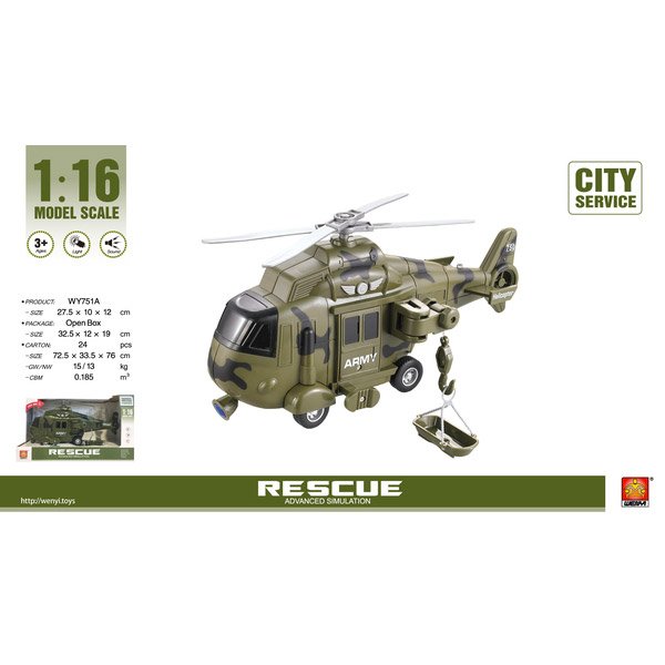 Zabawkowy helikopter ratunkowy bezwładnościowy z efektami DIY Toys CJ-1122740 - obrazek 2