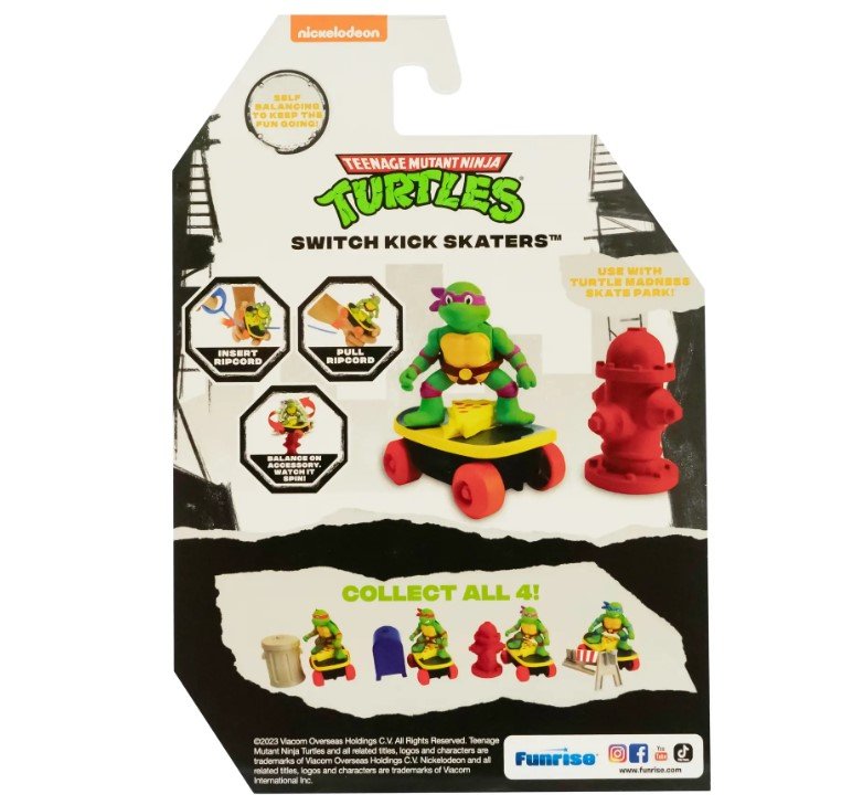 Wojownicze Żółwie Ninja Klasyczny skater TMNT z wyrzutnią Donatello 71042 - obrazek 7