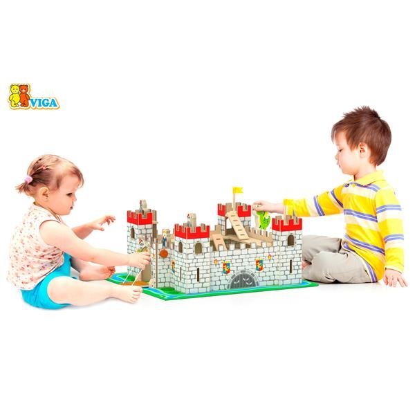 Drewniany zestaw do zabawy Viga Toys Zamek zabawkowy 50310 - obrazek 5