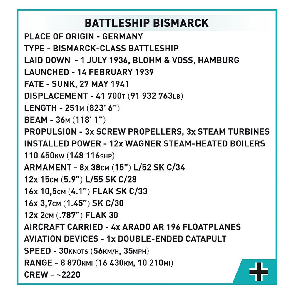 Zestaw konstrukcyjny COBI Pancernik Bismarck, skala 1:300, 2789 części - obrazek 9