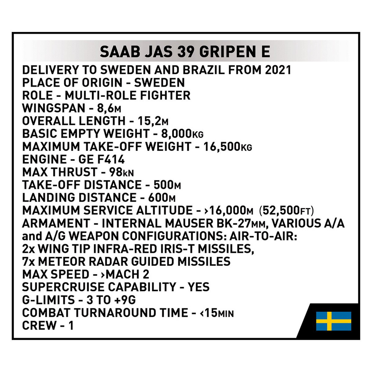 Konstruktor Samolot SAAB JAS 39 Gripen E 480 części Cobi COBI-5820 - obrazek 11