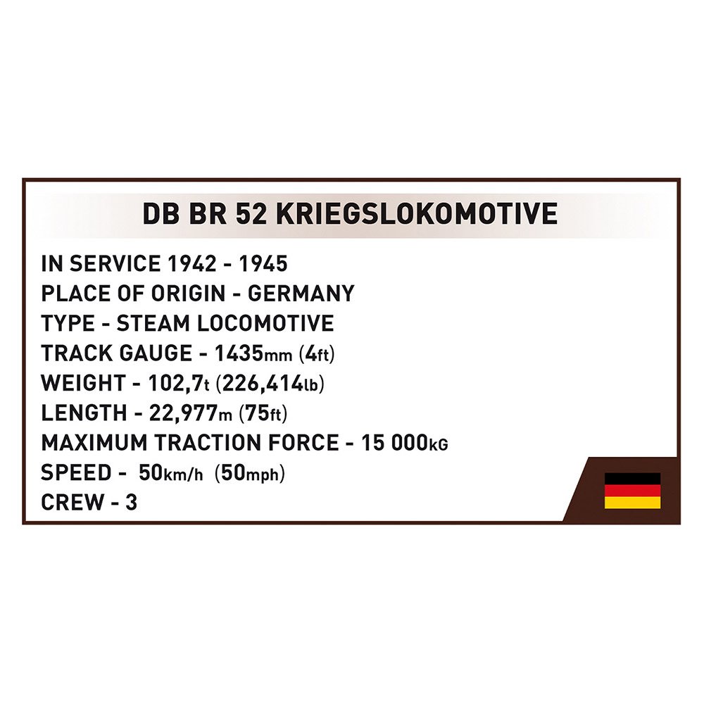 Lokomotywa Constructor COBI Kriegslokomotive Class 52 skala 1:35, 2476 części - obrazek 11