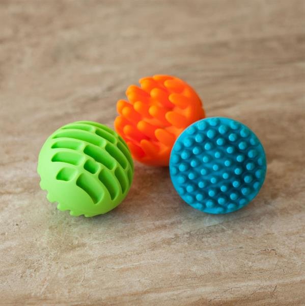 Gryzak-grzechotka Kulki sensoryczne Fat Brain Toys Rolki sensoryczne 3 szt. F161ML - obrazek 4