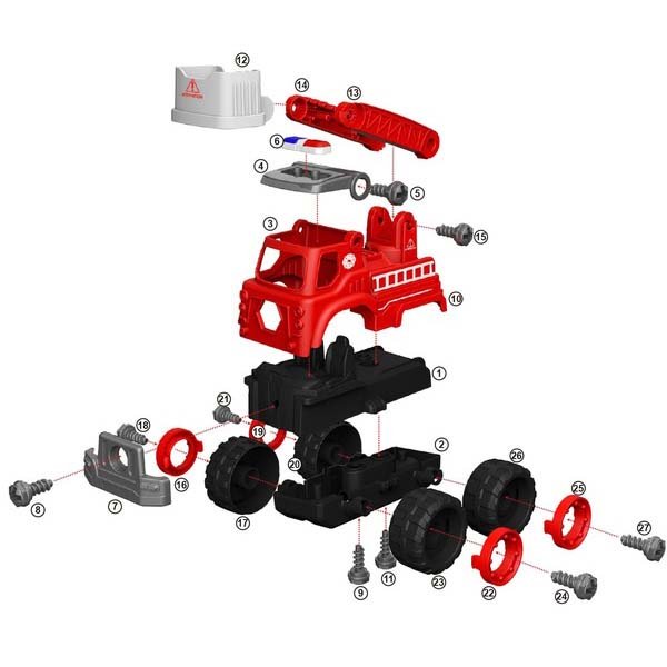 Hydrant przeciwpożarowy DIY Przestrzenna kreatywność LM9034 Projektant - obrazek 3