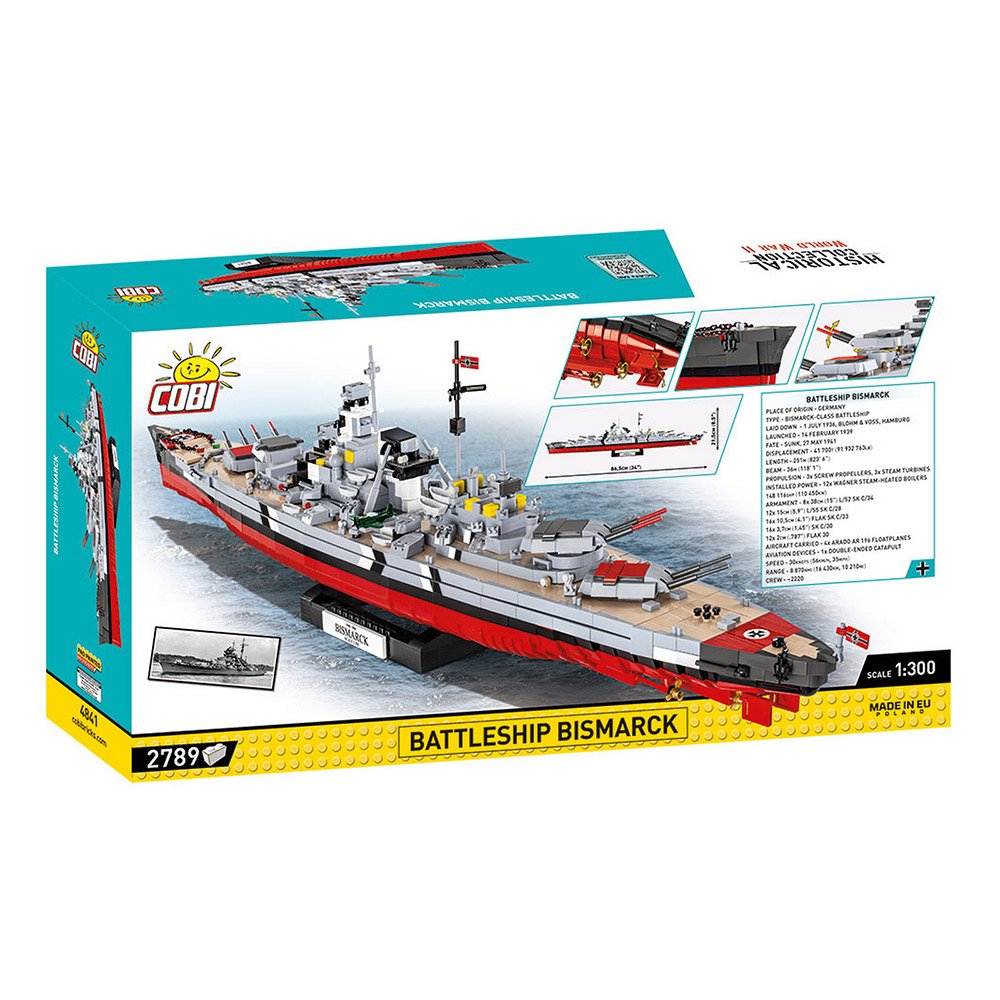 Zestaw konstrukcyjny COBI Pancernik Bismarck, skala 1:300, 2789 części - obrazek 2