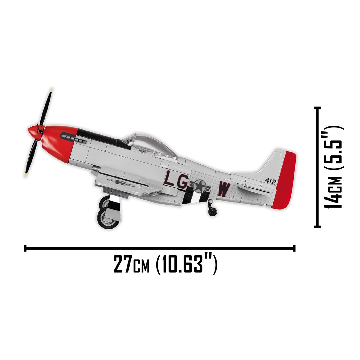 Constructor Top Gun 2 P-51 Mustang Fighter 262 części Cobi 5806 - obrazek 3