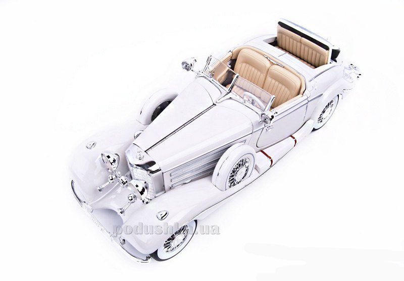 Model samochodu Mercedes Benz 500 K Typ Specialroadster 1936 Macharadga 36055 biały Maisto - obrazek 2