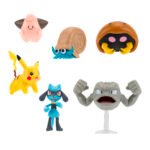 Zestaw figurek do gry Pikachu, Cleff, Riolu, Geodude, Omanite, Kabuto W19 Pokemon PKW3613