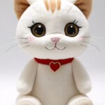 Kotek biały z czerwoną obróżką