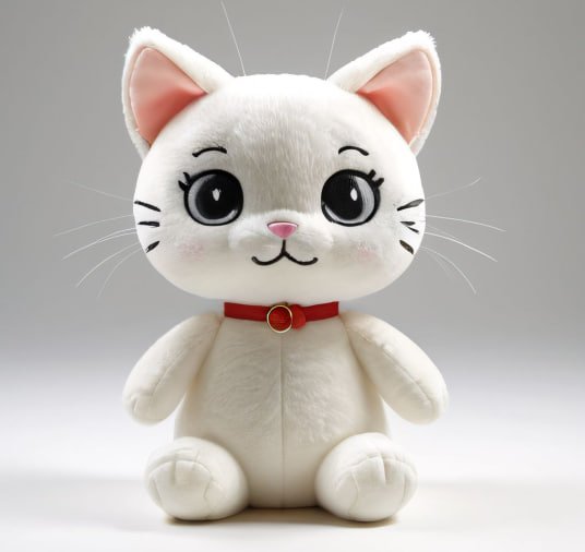 Biały kotek z czerwoną obróżką - obrazek 3