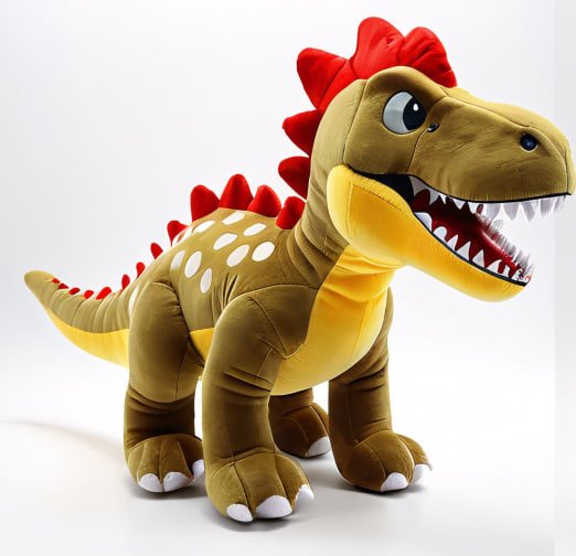 Dinozaur brązowy z czerwonymi kolcami - obrazek 3