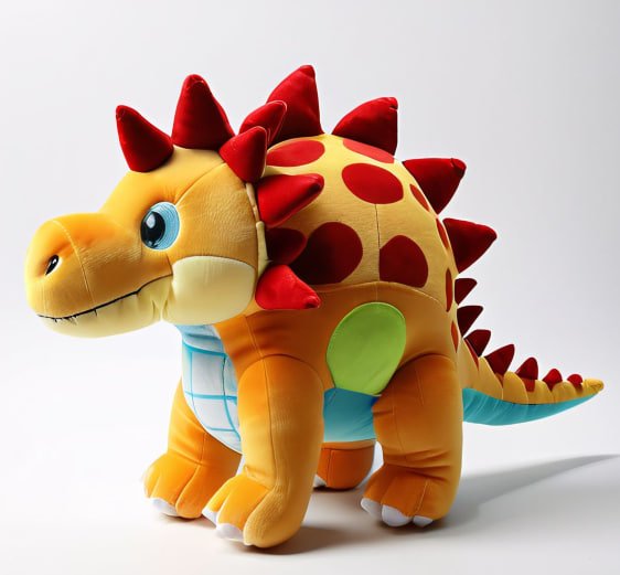 Dinozaur pomarańczowy z czerwonymi kolcami - obrazek 4